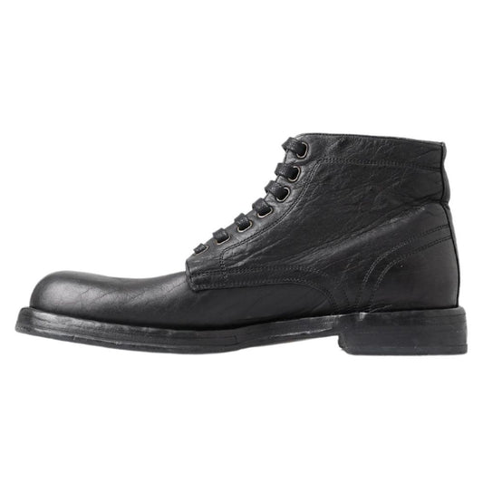 Stivale in pelle nera