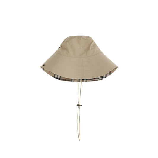 Check brim gabardine Bucket Hat