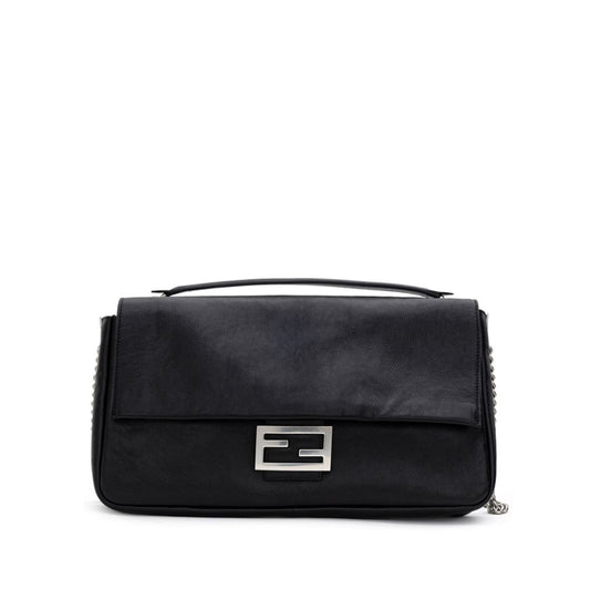 Borsa a tracolla in pelle nera Fendi