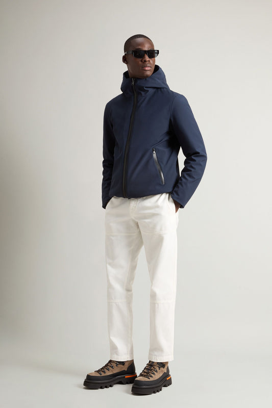 WOOLRICH - Giacca Pacific Softshell Uomo Melton Blue