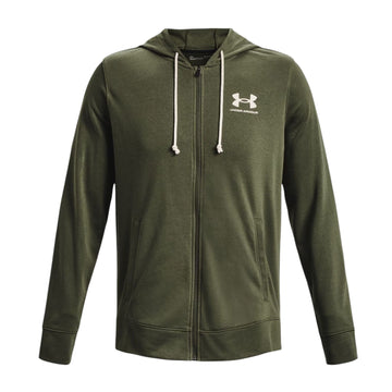 UNDER ARMOUR - fELPA Rival Terry Full Zip Uomo Marine Green/Onyx White
