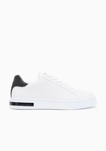 Sneakers London effetto saffiano con suola in gomma Bianca