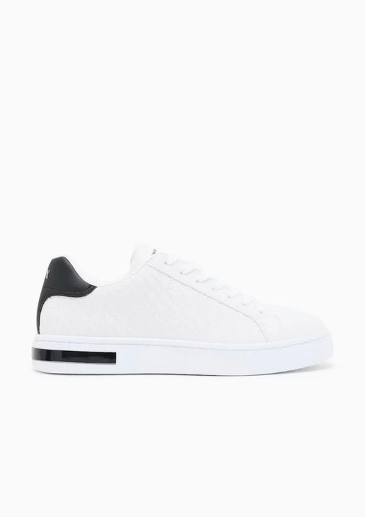 ARMANI EXCHANGE - Sneakers London effetto saffiano con suola in gomma Bianca