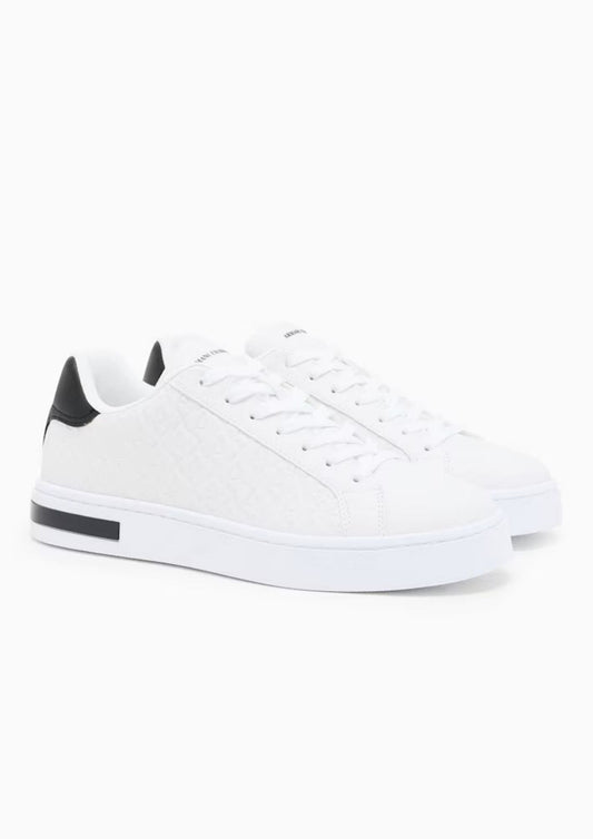 ARMANI EXCHANGE - Sneakers London effetto saffiano con suola in gomma Bianca