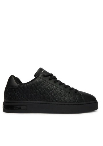 Sneakers London effetto saffiano con suola in gomma Nera