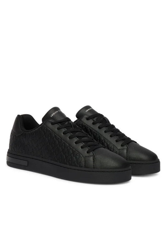 ARMANI EXCHANGE - Sneakers London effetto saffiano con suola in gomma Nera