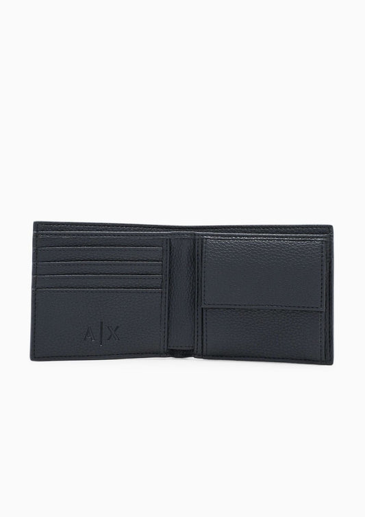 Portafoglio bifold da uomo con scomparti per carte Nero