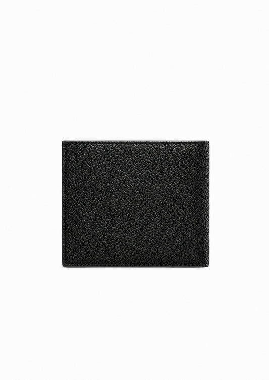 ARMANI EXCHANGE - Portafoglio bifold texturizzato con logo e portamonete Nero