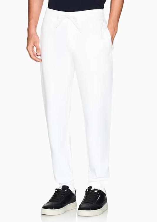 ARMANI EXCHANGE - Pantaloni jogger in cotone stretch con coulisse Icon Bianco