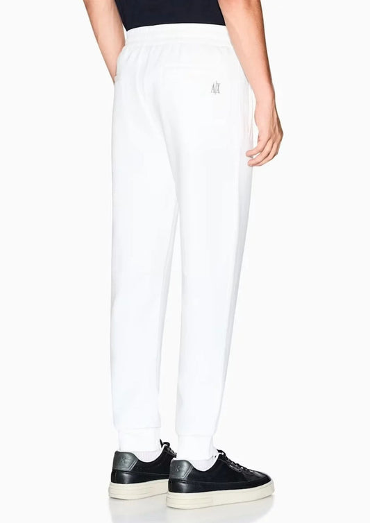 ARMANI EXCHANGE - Pantaloni jogger in cotone stretch con coulisse Icon Bianco