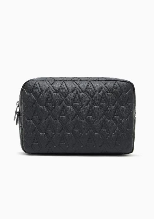 ARMANI EXCHANGE - Borsa con motivo a rilievo e chiusura con zip Nera