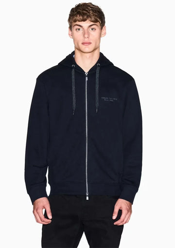 Felpa regular fit in cotone french terry Blu Navy