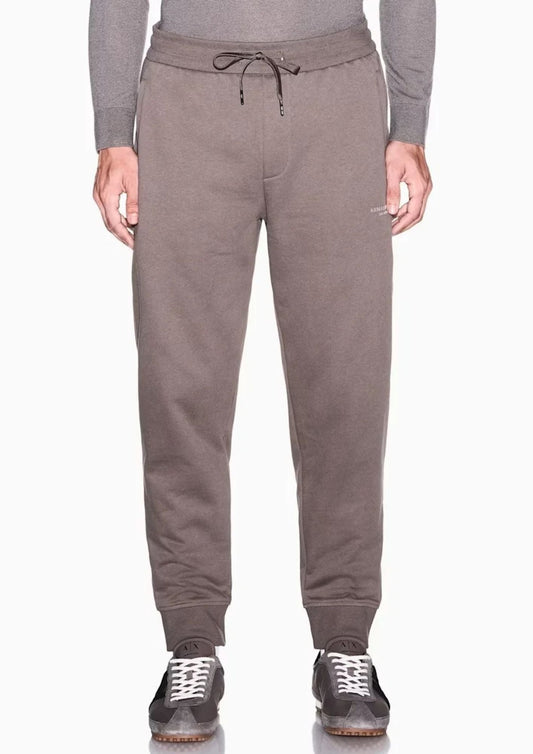ARMANI EXCHANGE - Pantaloni regular fit in cotone french terry Marrone Falcon
