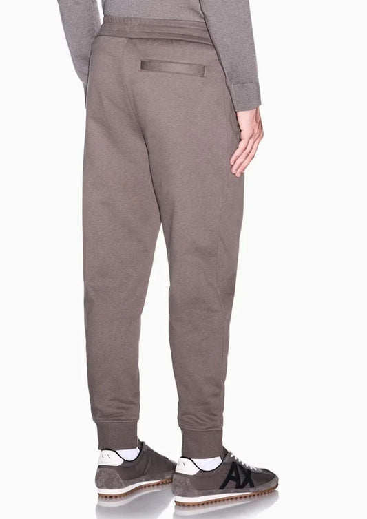 ARMANI EXCHANGE - Pantaloni regular fit in cotone french terry Marrone Falcon