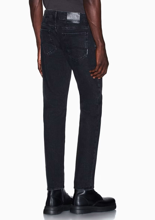 ARMANI EXCHANGE - Jeans 5 tasche Skinny fit in denim di cotone stretch Grigio Scuro