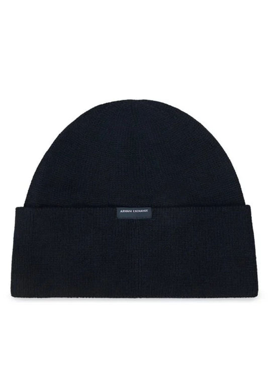 ARMANI EXCHANGE - Berretto Crossover in misto lana e cotone Deep Navy