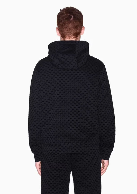 ARMANI EXCHANGE - Felpa regular fit in cotone elasticizzato Nero