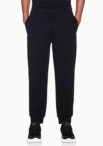 Pantaloni joggers in jersey con logo all over Nero