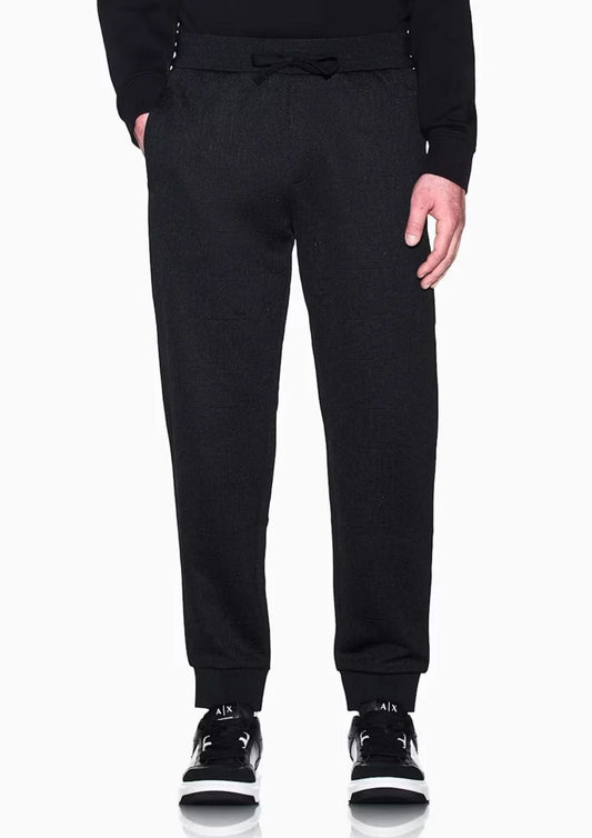ARMANI EXCHANGE - Pantaloni a vestibilità regular in jersey jacquard stretch Neri