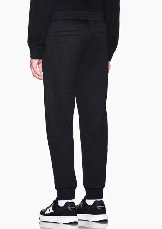 ARMANI EXCHANGE - Pantaloni a vestibilità regular in jersey jacquard stretch Neri
