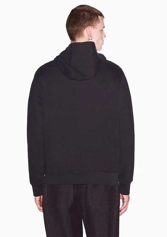 ARMANI EXCHANGE - Felpa Crossover in cotone con cappuccio e logo Grigia