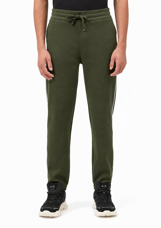 ARMANI EXCHANGE - Pantaloni vestibilità regular in jersey di cotone stretch Verde Pet