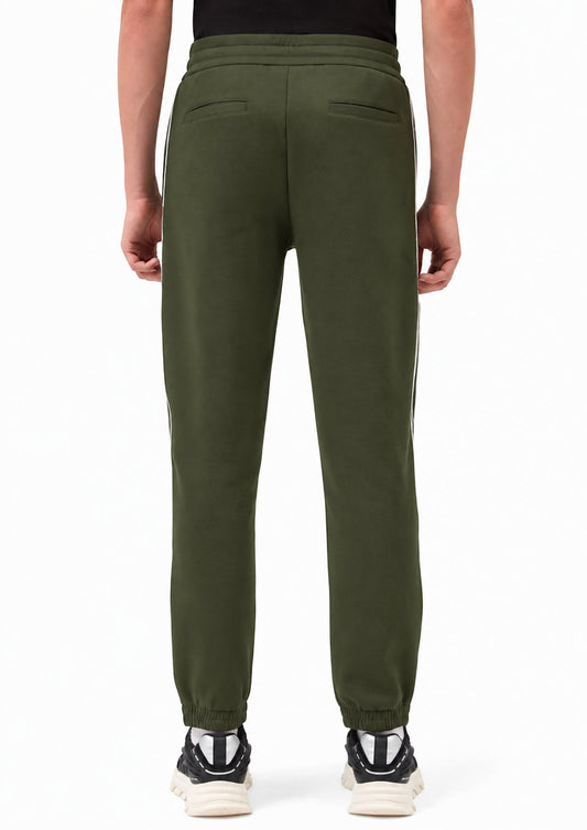 ARMANI EXCHANGE - Pantaloni vestibilità regular in jersey di cotone stretch Verde Pet