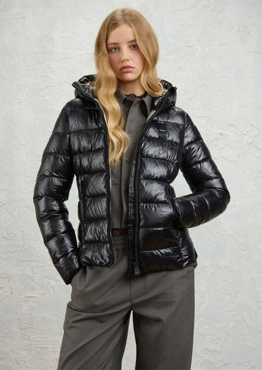 BLAUER - Giubbino Corto Imbottito Ovatta Termica Caroll Nero Beige