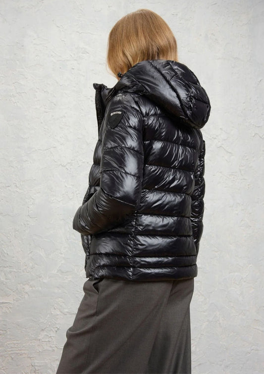 BLAUER - Giubbino Corto Imbottito Ovatta Termica Caroll Nero Beige