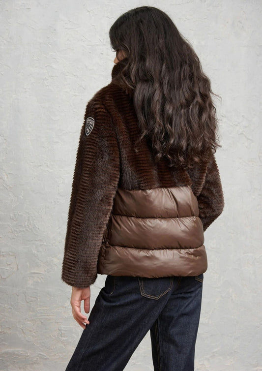 BLAUER - Giubbino Nylon Eco Pelliccia Fanevil Marrone