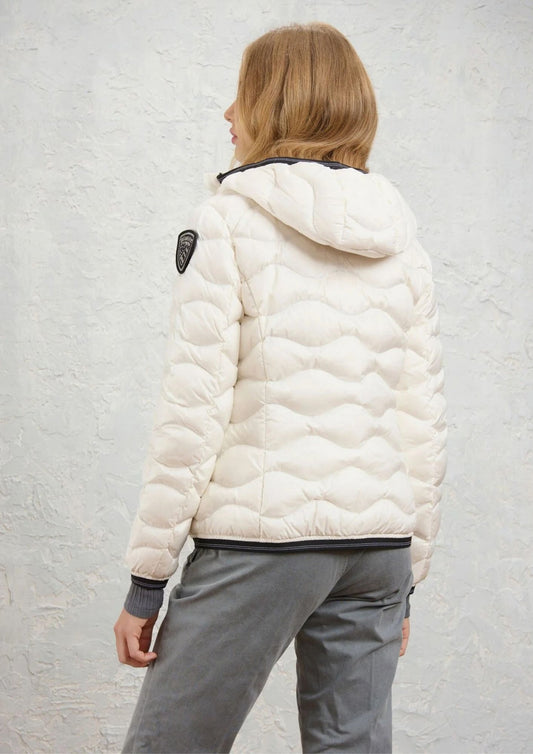BLAUER - GIubbino Corto Imbottito Piuma Camelia Bianco Ottico