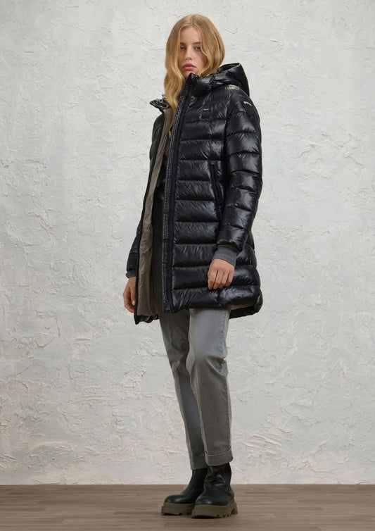 BLAUER - Piumino Imbottito Ovatta Termica Adelaide Nero Beige