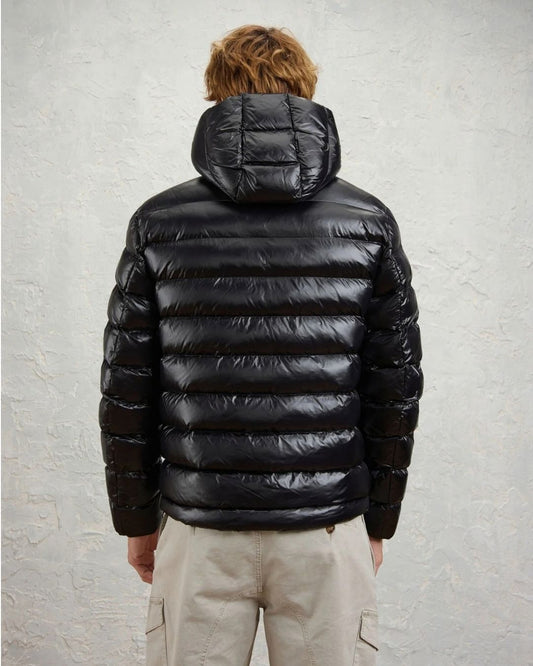 BLAUER - Giubbino Corto Imbottito Ovatta Termica Adams Nero Int. Beige