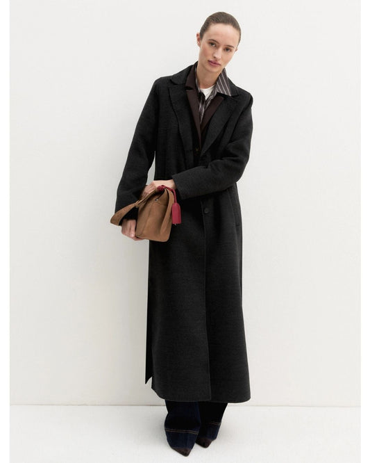 EMME MARELLA - Cappotto lungo in double Grigio Scuro Melange