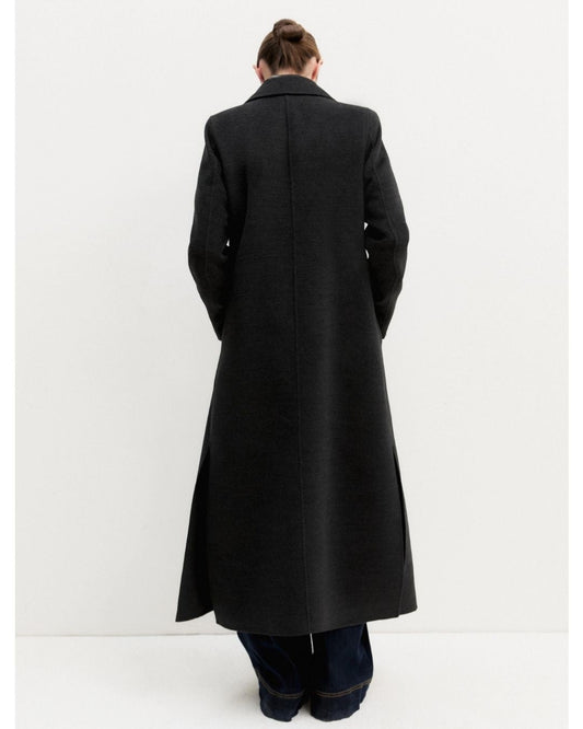 EMME MARELLA - Cappotto lungo in double Grigio Scuro Melange
