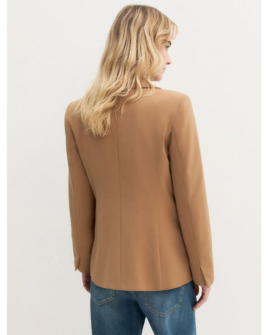 EMME MARELLA - Blazer semiaderente in twill stretch Cammello