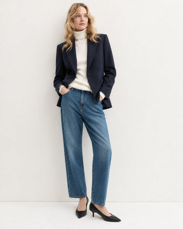 Emme Marella - Blazer semiaderente in twill stretch Blu Navy