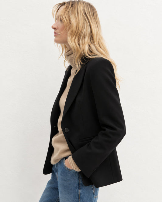 Emme Marella - Blazer semiaderente in twill stretch Blu Navy