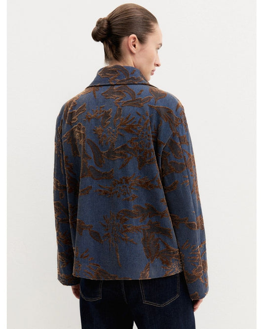 EMME MARELLA - Giacca in denim jacquard delavé Blue Jeans