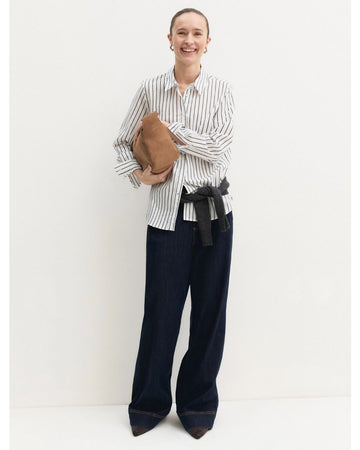 Camicia a maniche lunghe in misto cotone Bianco lana