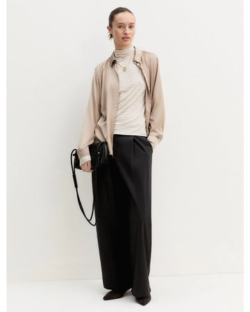Camicia in raso stretch Almond