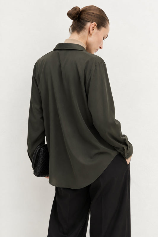 Emme Marella - Camicia Donna scalata Verde sottobosco