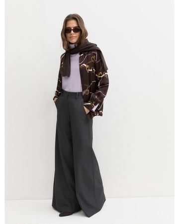 Camicia in twill di viscosa Testa di moro