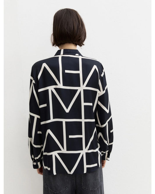 EMME MARELLA - Camicia in twill di viscosa Blu