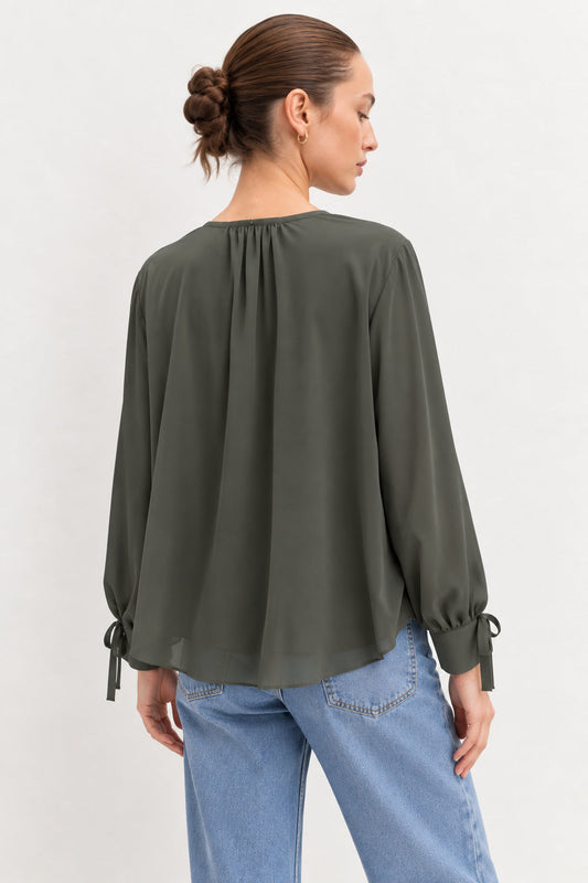 EMME MARELLA - Camicia Donna moschea Verde Sottobosco