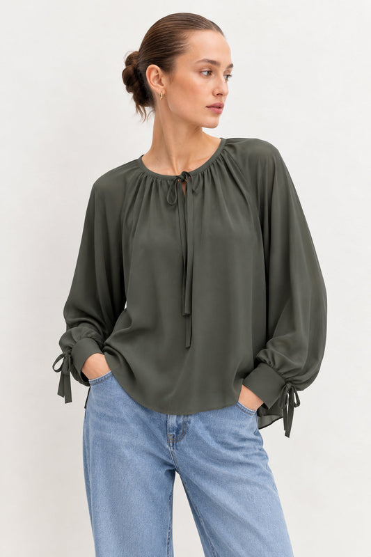 EMME MARELLA - Camicia Donna moschea Verde Sottobosco