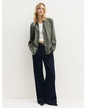 Camicia in twill stampato Salvia