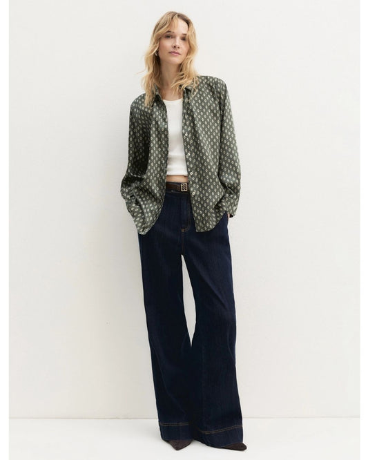 Emme Marella - Camicia in twill stampato Salvia