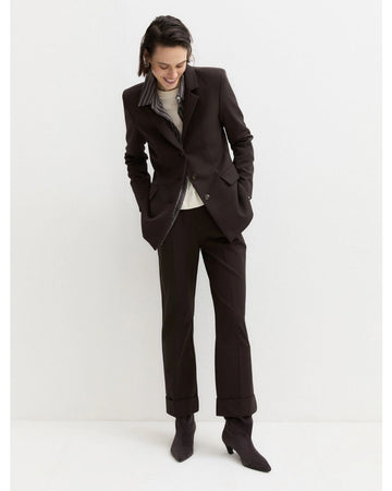 Pantalone in gabardina stretch Testa di moro