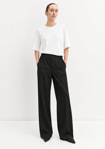 EMME MARELLA - Pantalone dritto in flanella stretch fiesta Nero